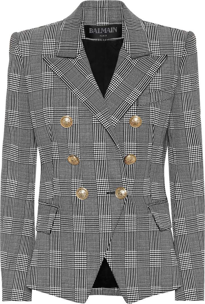 Balmain Checked stretch-cotton blazer