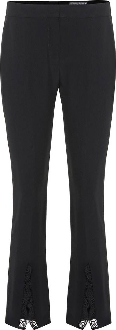 Alexander McQueen Slashed hem crêpe pants