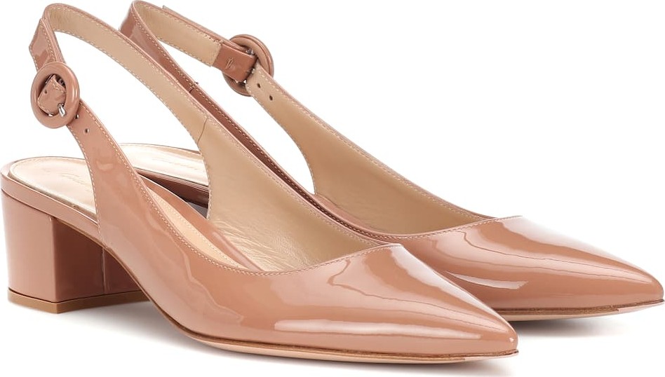 Gianvito Rossi Amee patent leather slingback pumps