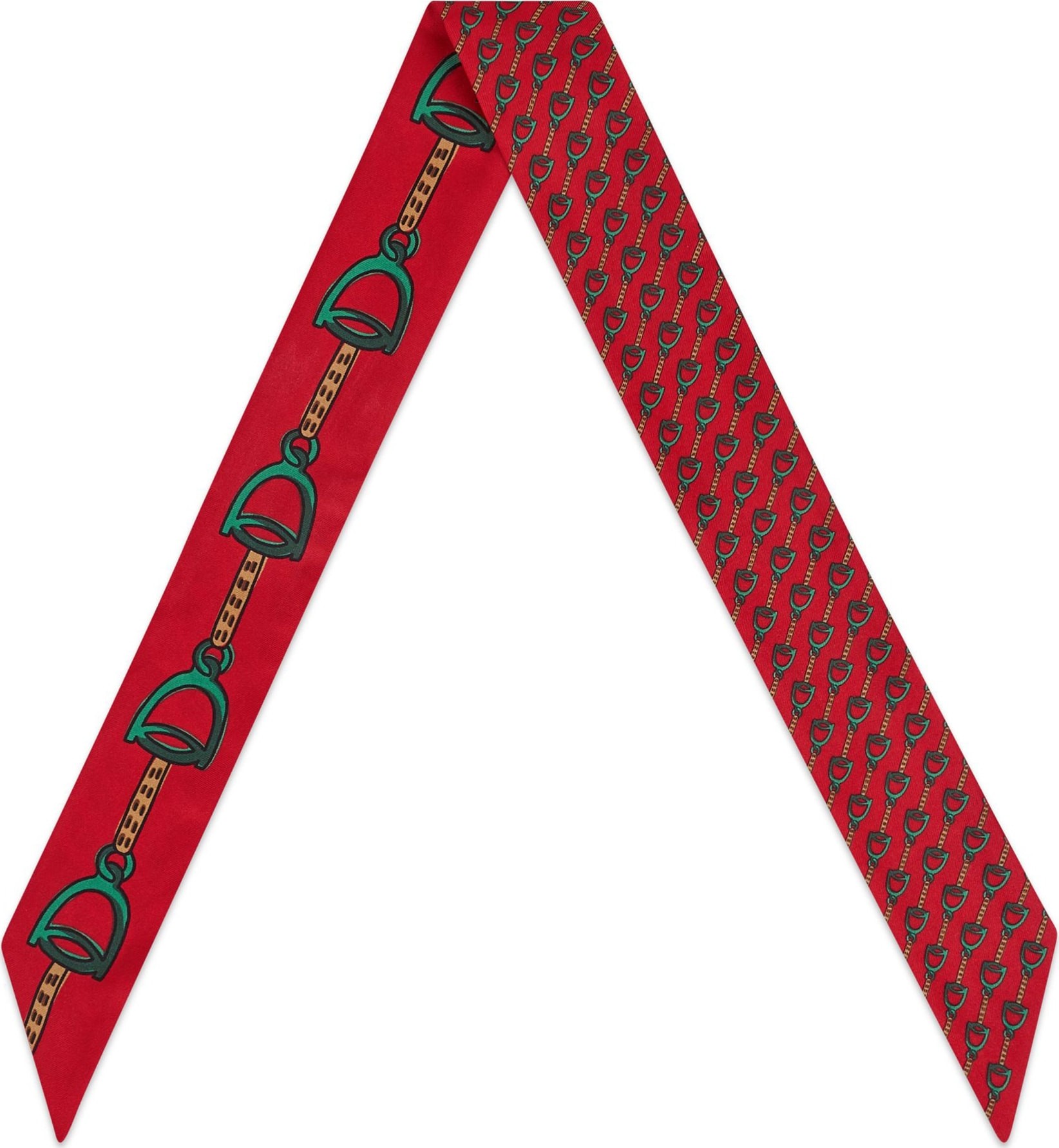 Gucci Mini Stirrups Print Silk Neck Scarf