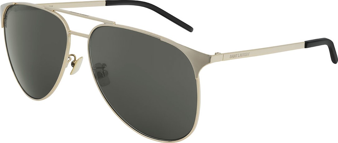 Saint Laurent Monochromatic Metal Rectangle Sunglasses