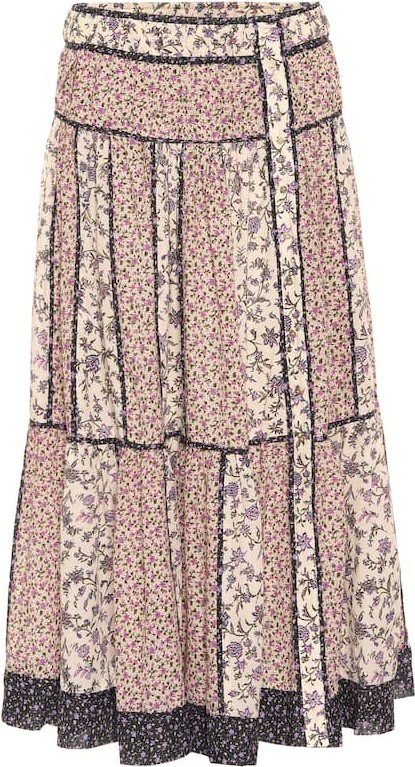 Ulla Johnson Josephine floral cotton-blend midi skirt
