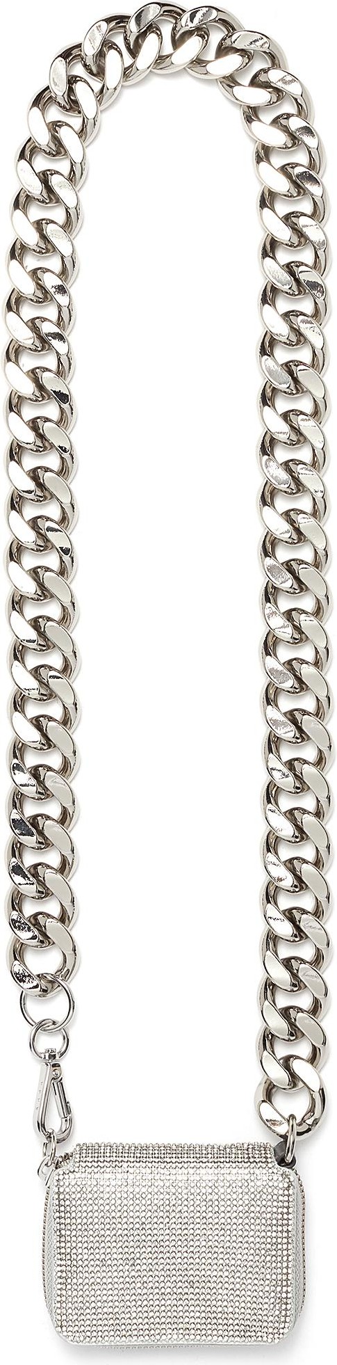 KARA Biker chain crystal mesh wallet