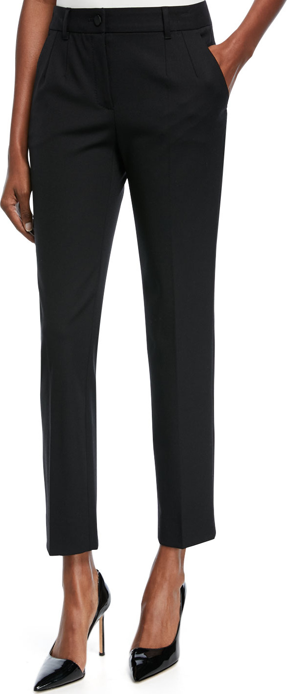 Dolce & Gabbana Classic Slim-Leg Ankle Pants, Black