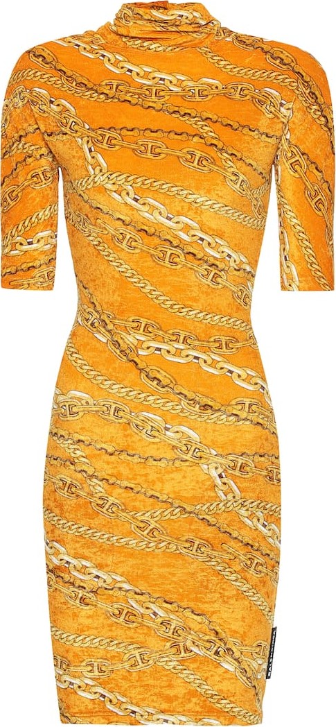 Balenciaga Printed stretch-velvet dress