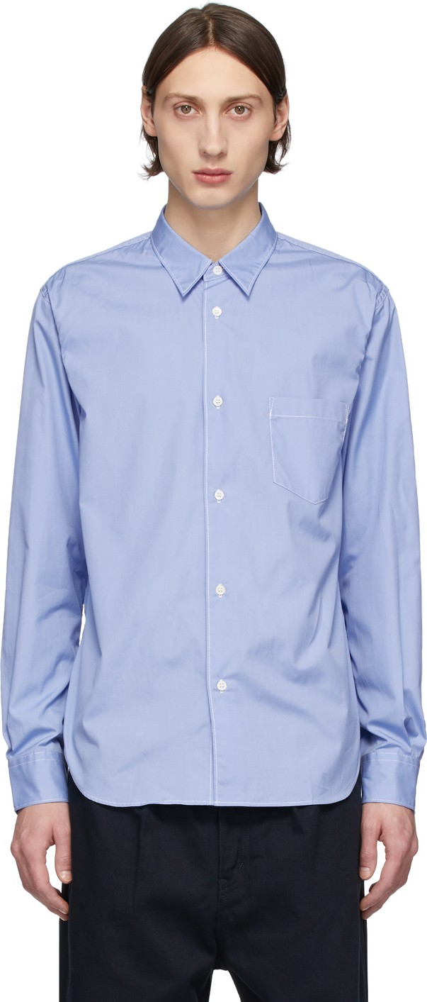 Comme des Garçons Homme Blue Broadcloth Shirt