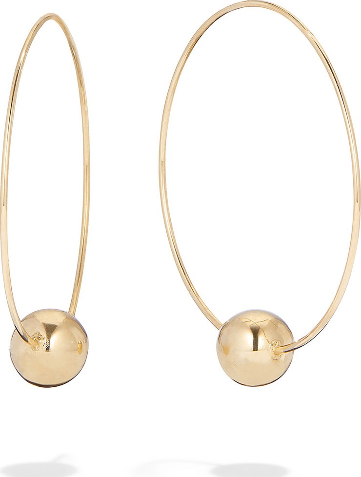 Lana 14k Gold Bead-Base Hoop Earrings