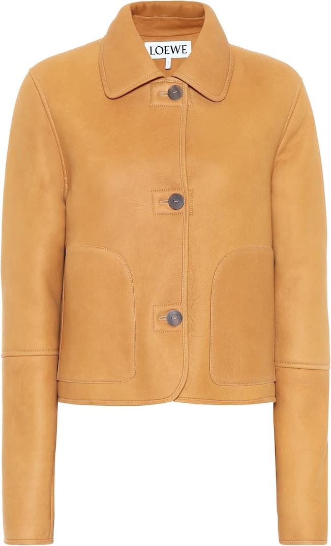 LOEWE Shearling and leather jacket