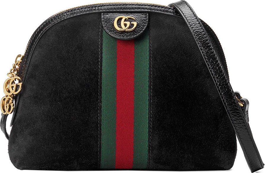 Gucci Linea Dragoni Suede Small Chain Shoulder Bag