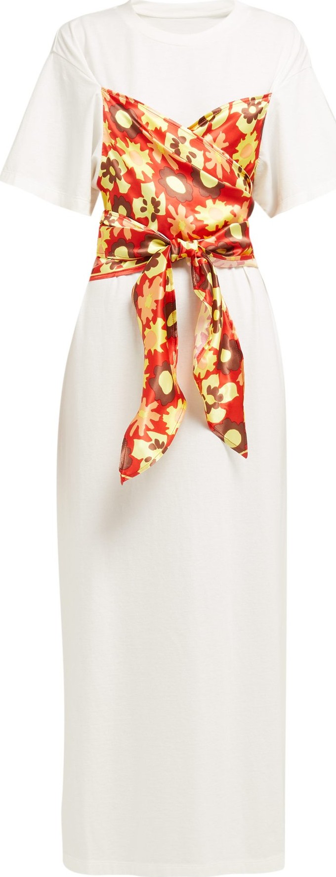 MM6 Maison Margiela Floral-panel cotton T-shirt dress