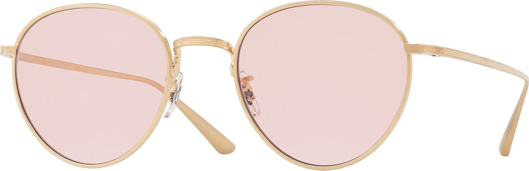 Oliver Peoples Brownstone Photochromic Round Titanium Sunglasses