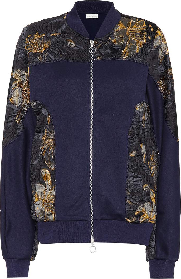 Dries Van Noten Brocade and jersey track jacket