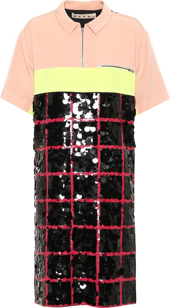 Marni Sequined silk crêpe shirt dress