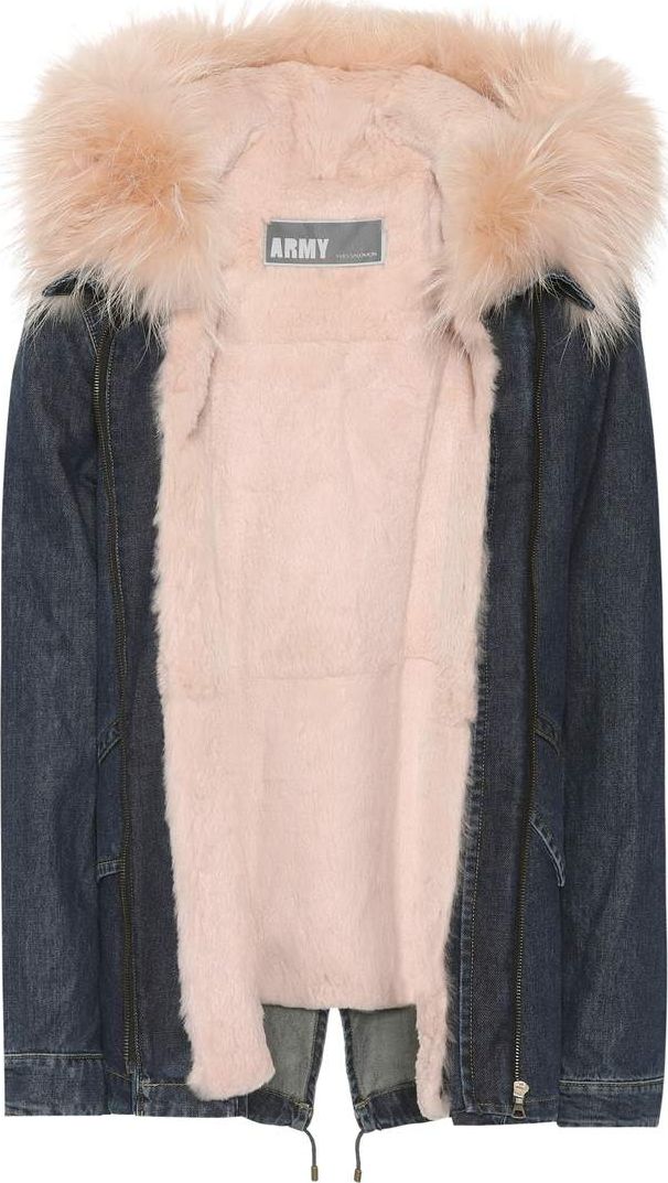 Army By Yves Salomon Fur-trimmed denim parka