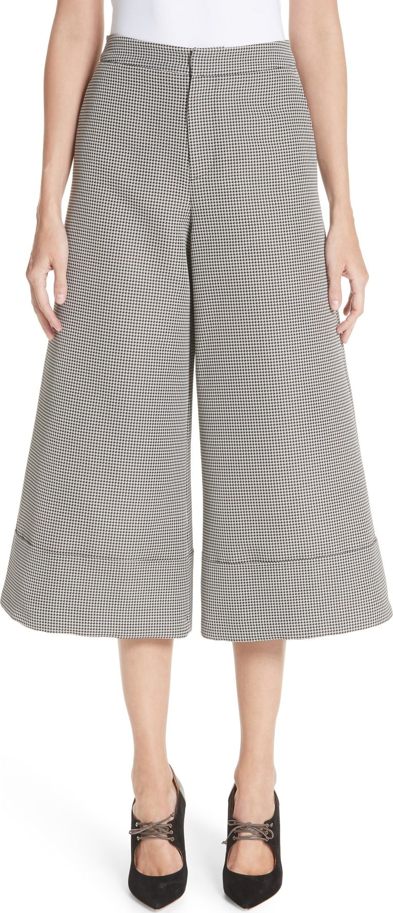 Co Houndstooth Wide Leg Crop Pants Co Houndstooth Wide Leg Crop Pants