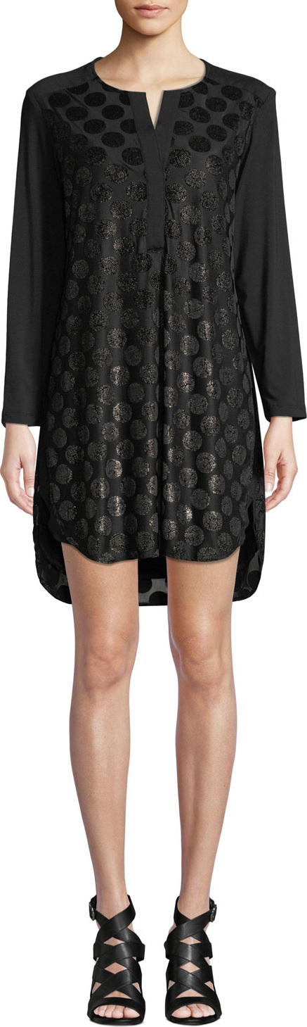 Finley Kenzie Dotted Velvet Dress