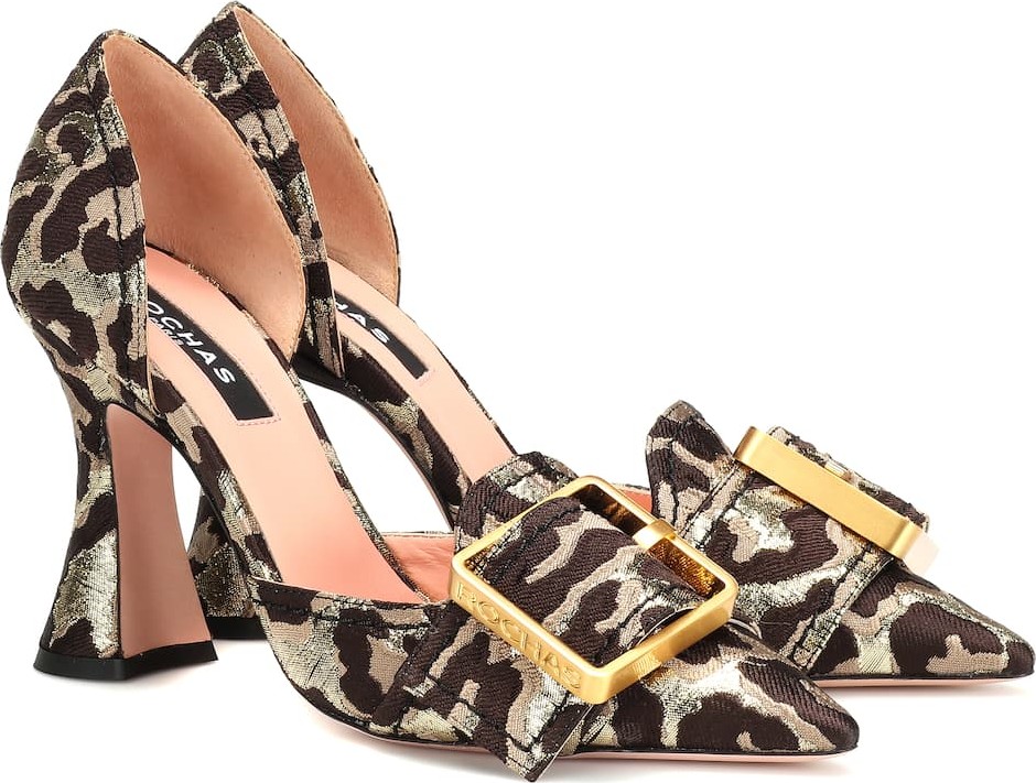 ROCHAS Leopard brocade pumps