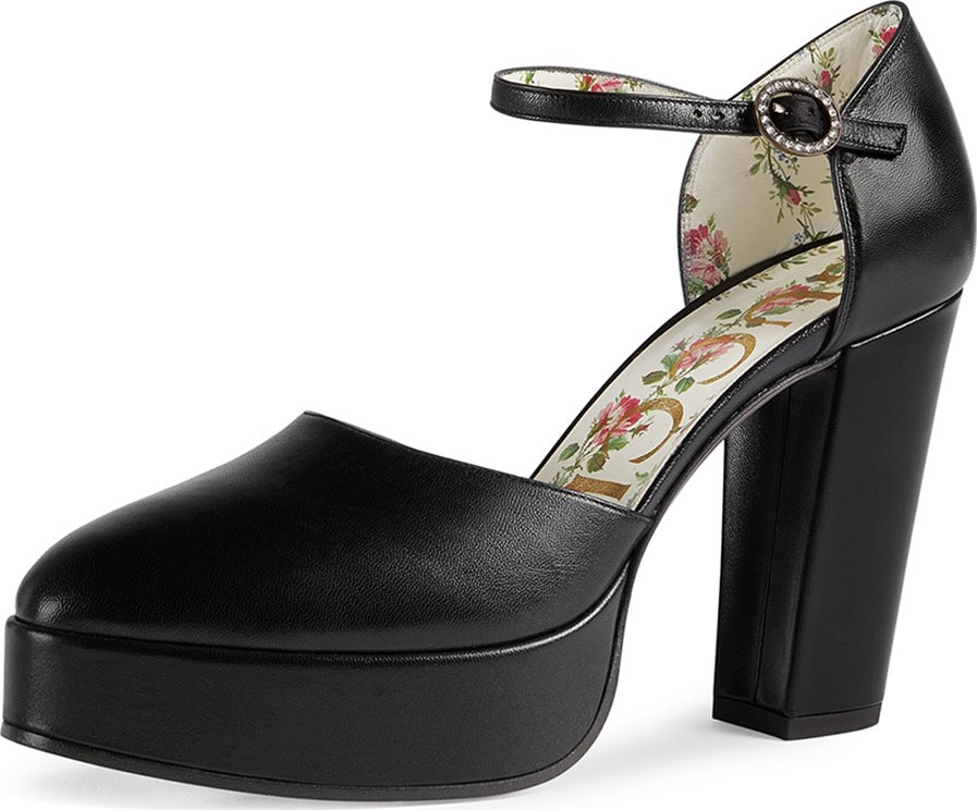 Gucci 85mm Agon Platform Dorsay Pump