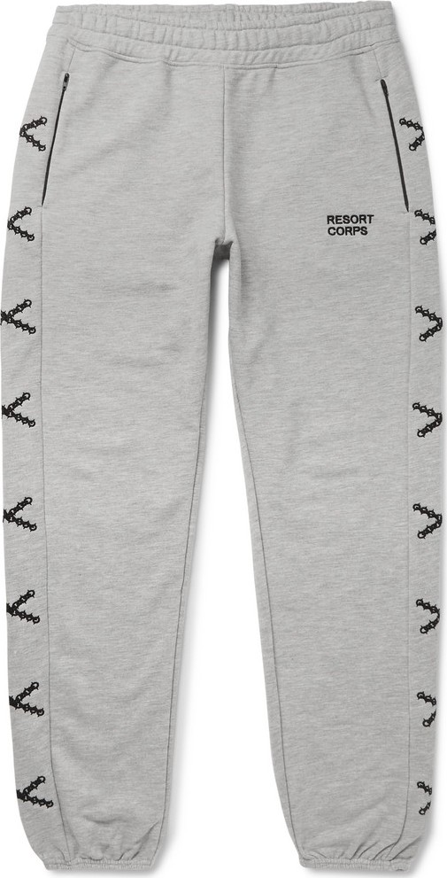 Resort Corps Embroidered Loopback Cotton-Jersey Sweatpants