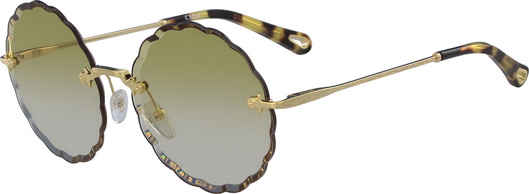 Chloe Rosie Rimless Scalloped Sunglasses