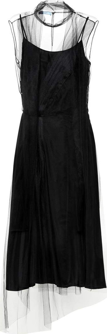 Prada Silk and tulle midi dress