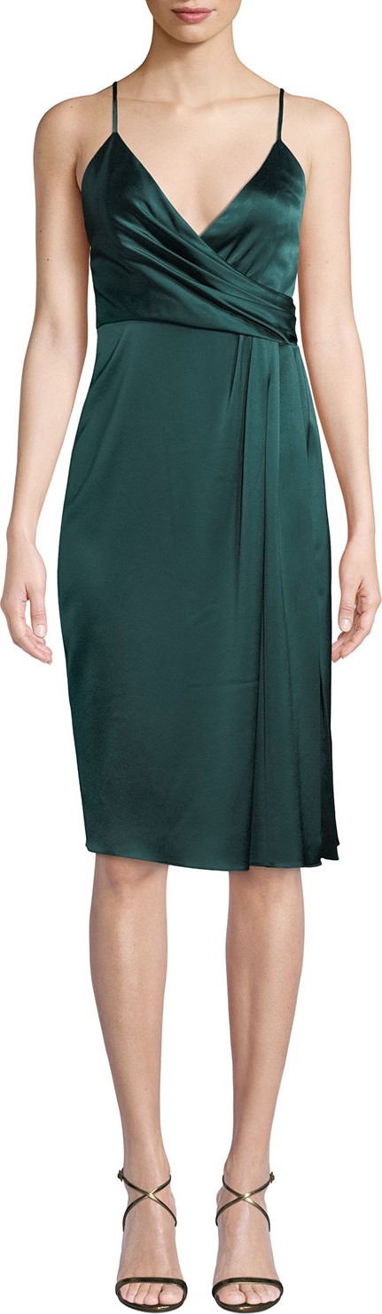 Jill Jill Stuart Satin Draped Sleeveless Wrap Dress