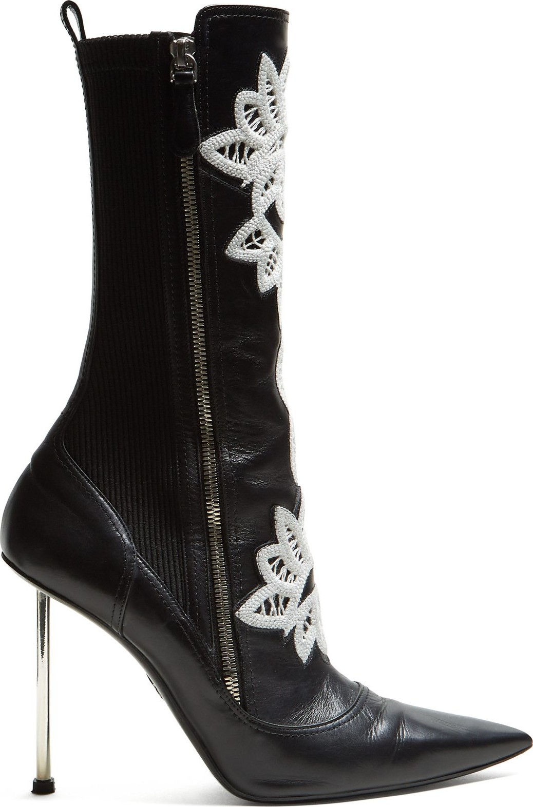 Alexander McQueen Embroidered leather ankle boots