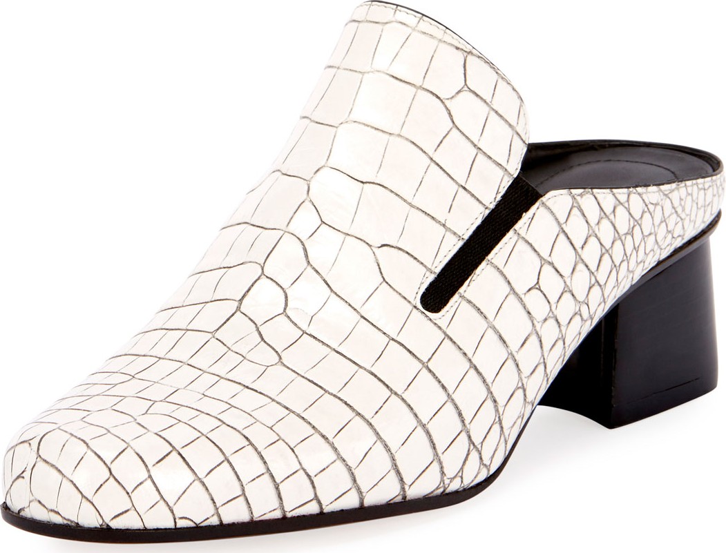 Dries Van Noten Exotic-Print Calf Mules