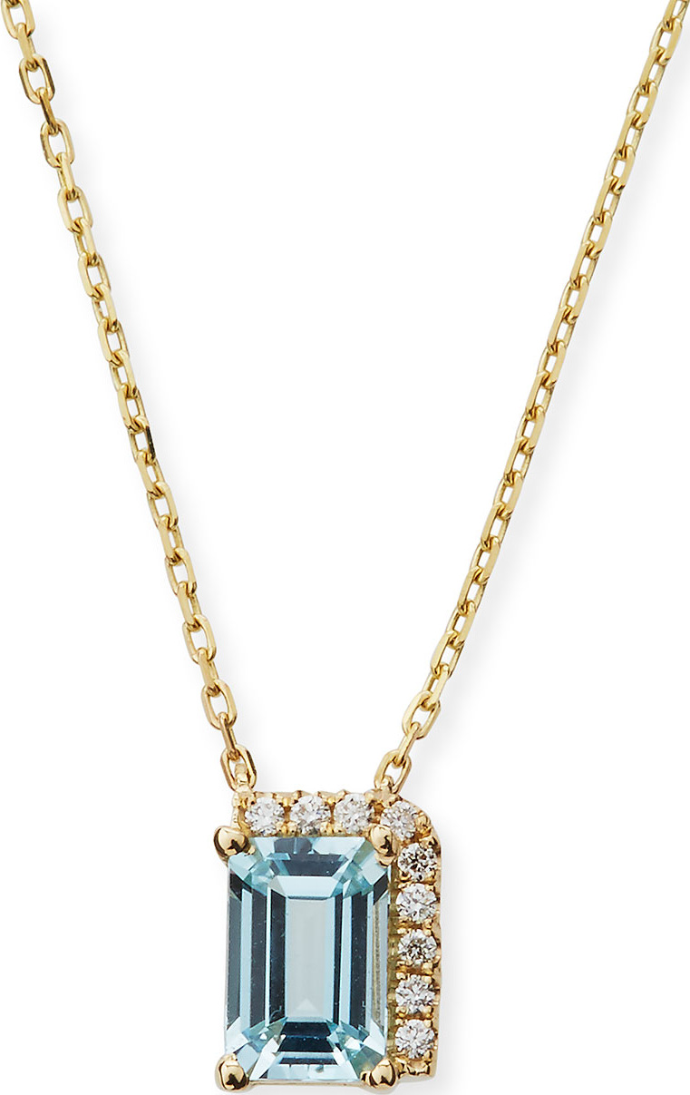 KALAN by Suzanne Kalan 14k Blue Topaz & Diamond Pendant Necklace