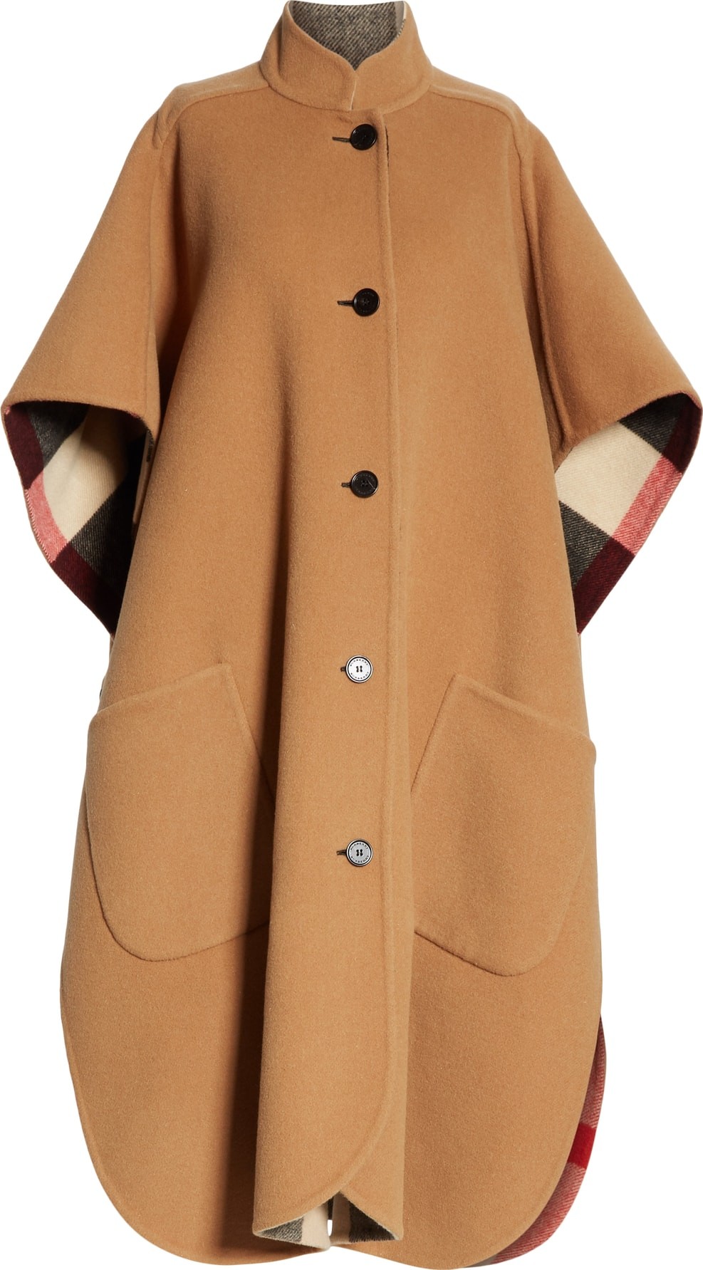 Burberry London England Reversible Wool Blend Poncho