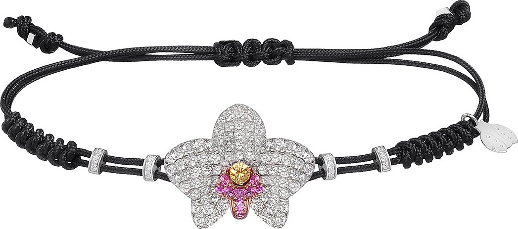 Pippo Perez 18k Diamond & Sapphire Medium Orchid Pull-Cord Bracelet