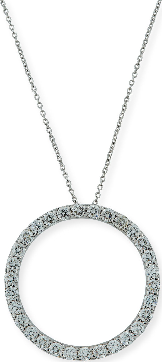 Roberto Coin 18K White Gold & Diamond Circle Pendant Necklace