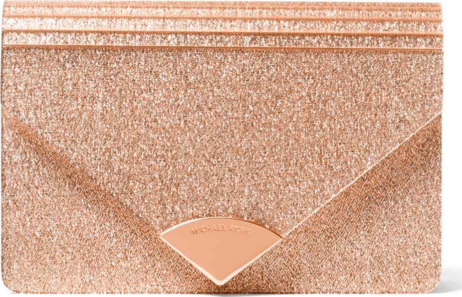 MICHAEL MICHAEL KORS Barbara Medium Envelope Clutch Bag - Rose Hardware