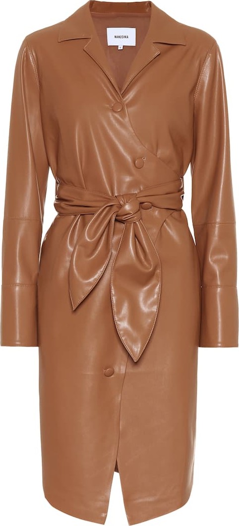 Nanushka Ailsa faux leather shirt dress