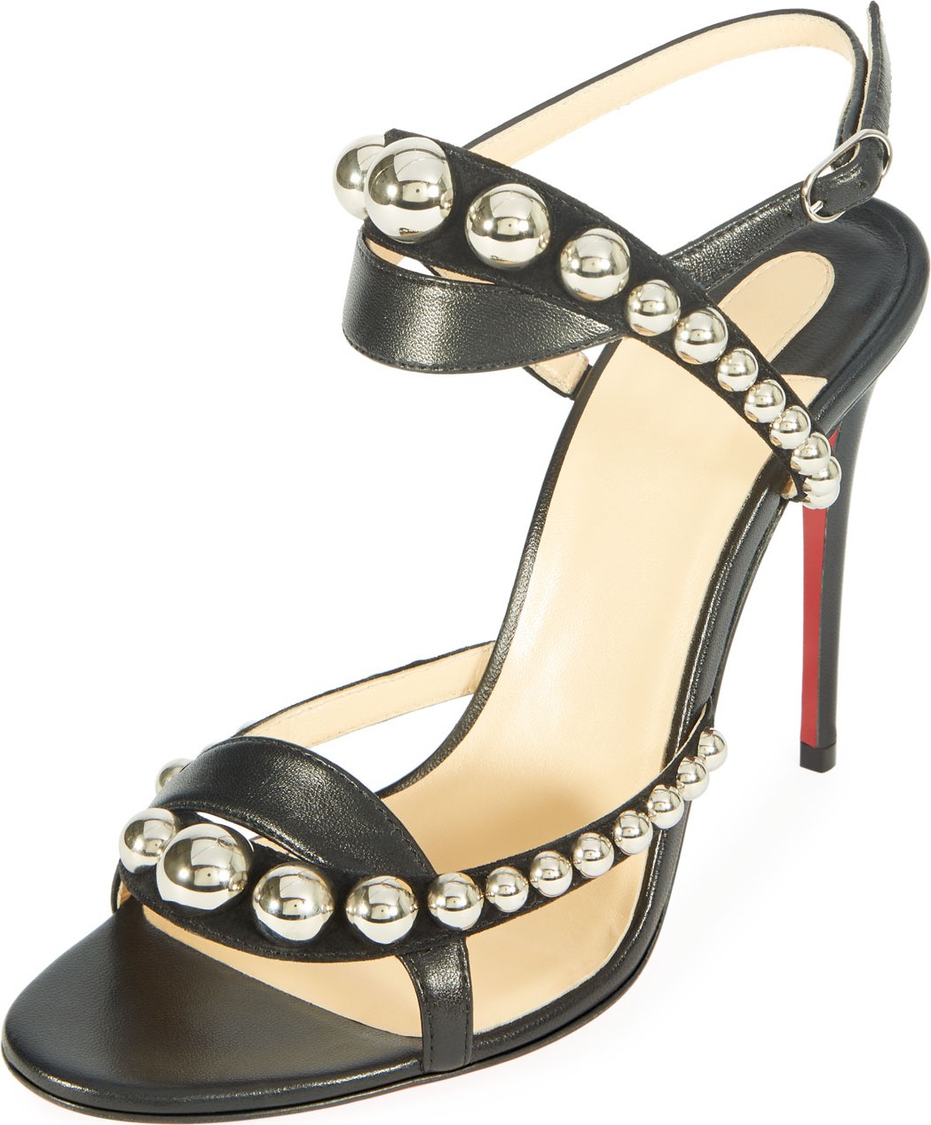 Christian Louboutin Galleria 100mm Napa/Suede Red Sole Sandals