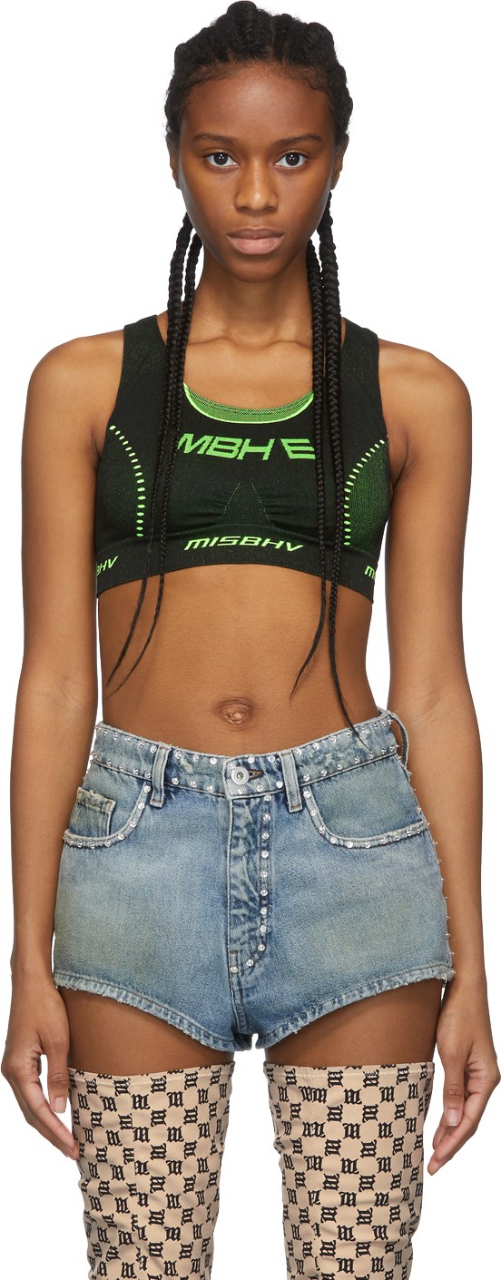 Misbhv Black & Green Active Future Bra