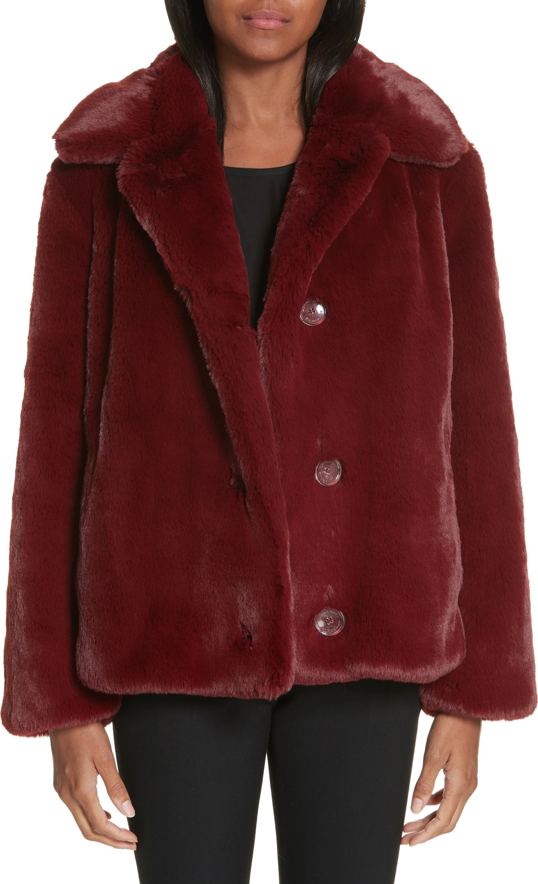 Burberry London England Alnswick Faux Fur Coat