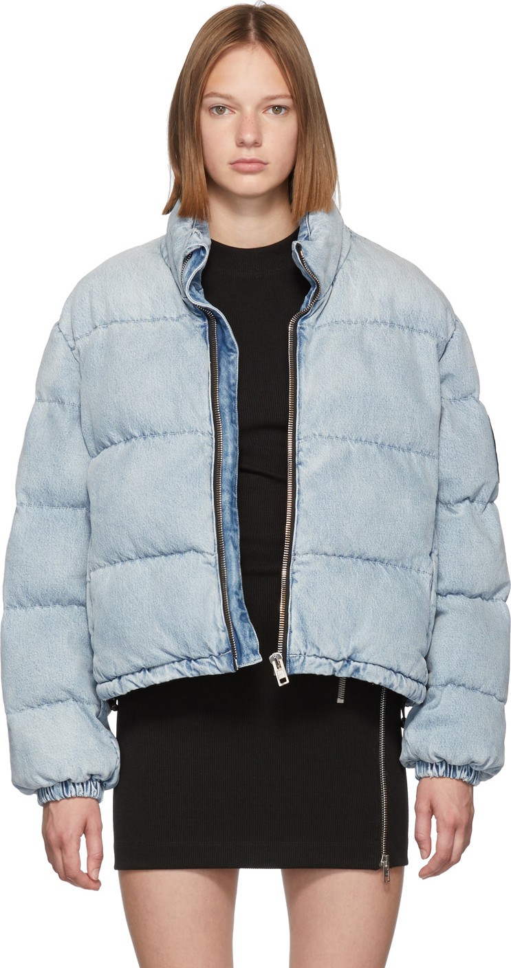 Alexander Wang Blue Bleached Puffer Jacket