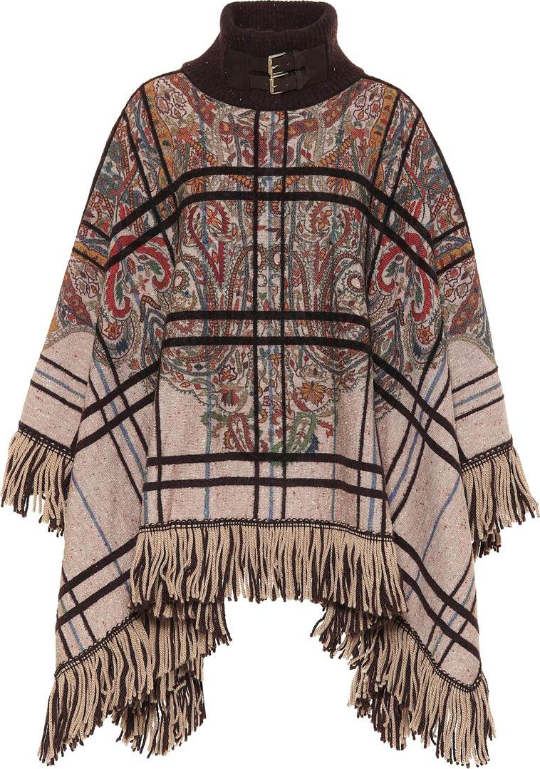 Etro Wool and silk-blend poncho