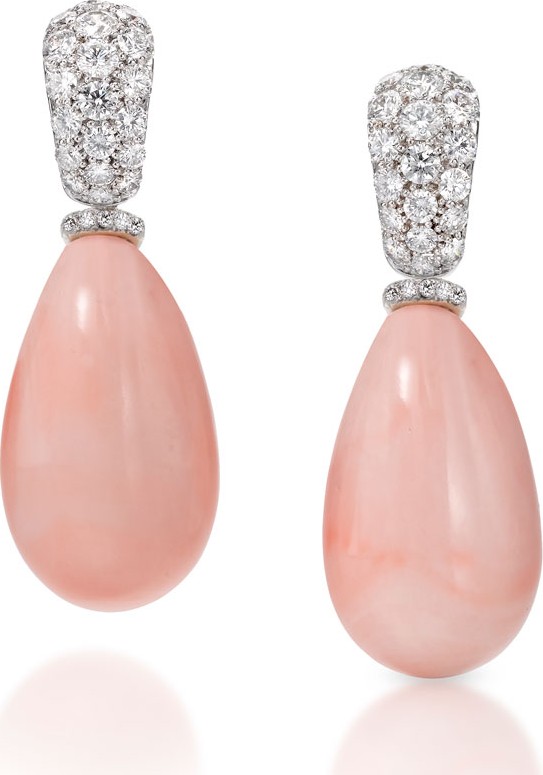 Assael Angel Skin Coral Clip-On Drop Earrings