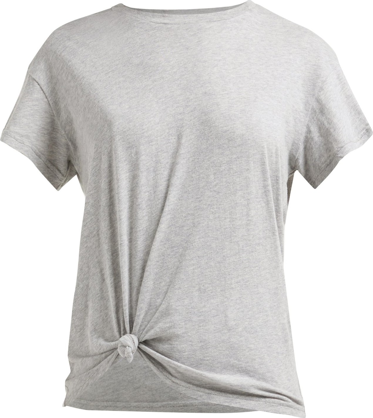 FRAME DENIM Knotted cotton T-shirt