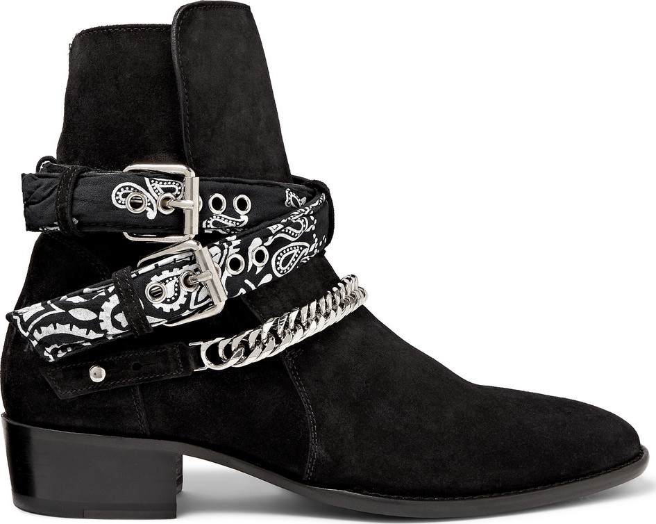 Amiri Embellished Suede Jodhpur Boots