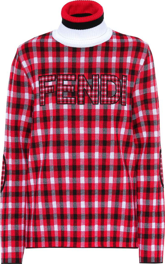 Fendi Plaid wool turtleneck sweater