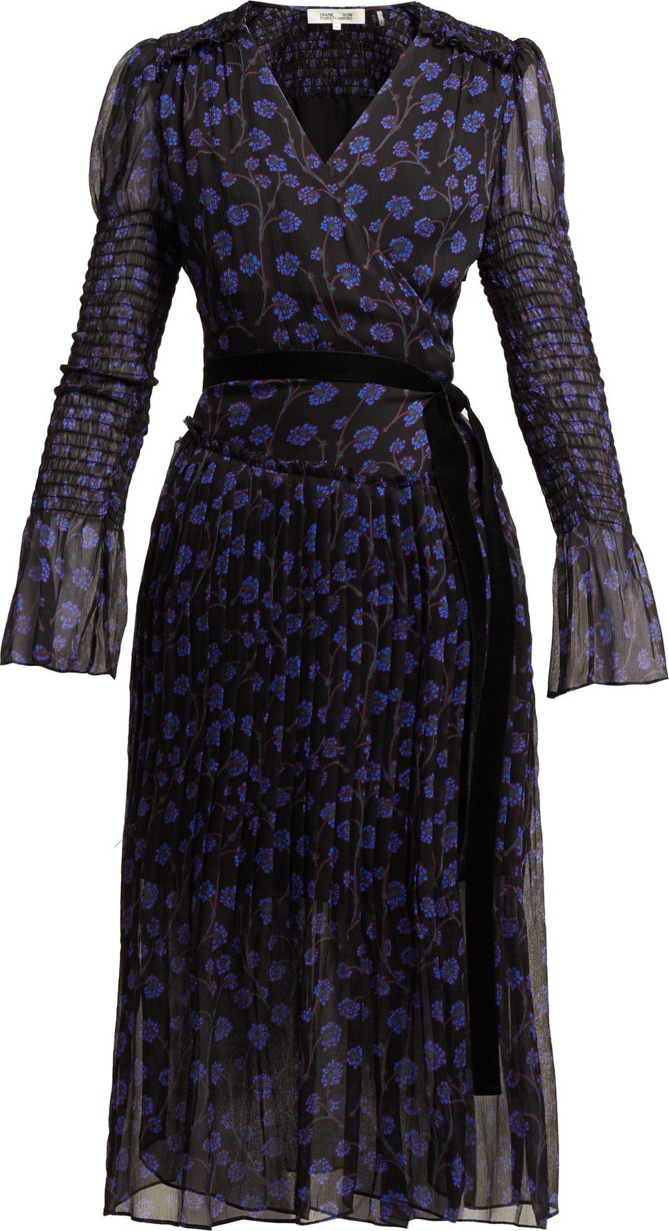 DIANE von FURSTENBERG Ani Ditsy-print silk-chiffon wrap dress
