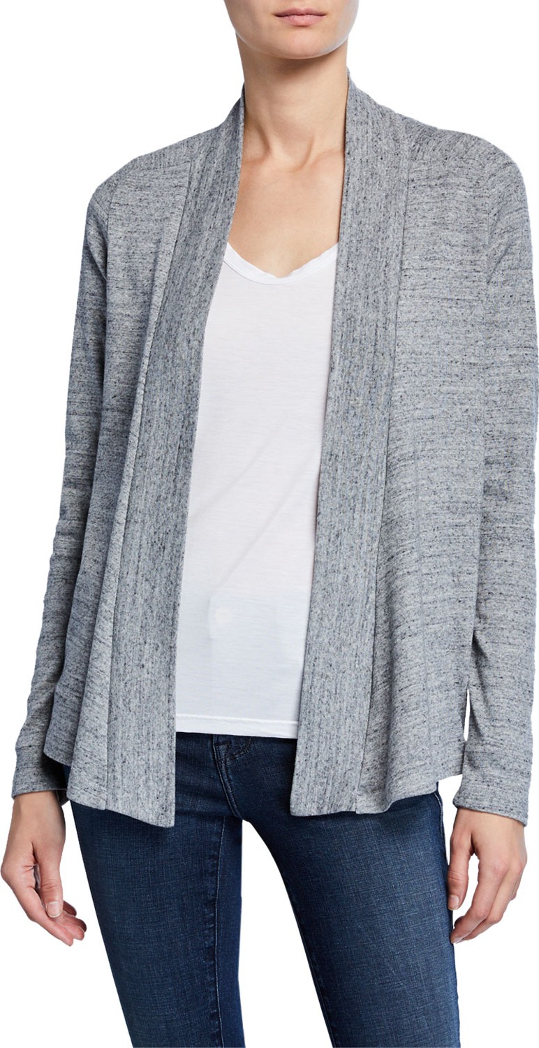 Splendid Classic 1x1 Heathered Open-Front Cardigan