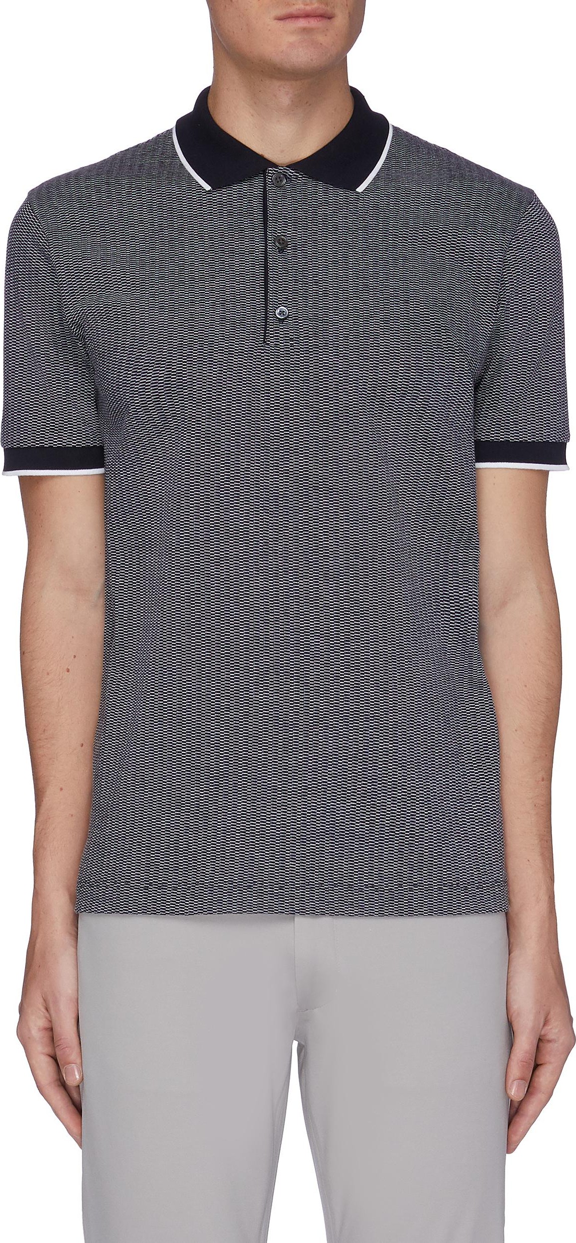 Theory Geometric Knit Polo Shirt