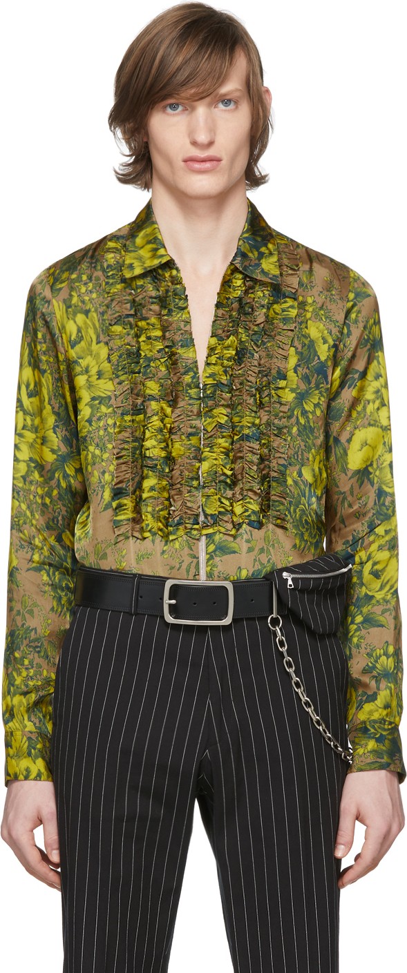 Dries Van Noten Green & Yellow Cardinale Floral Shirt