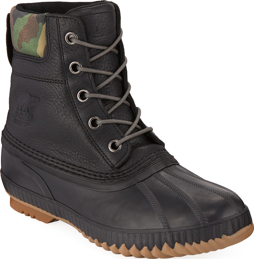 Sorel Men's Cheyanne II Premium Waterproof Short Leather Lace-Up Duck Boots