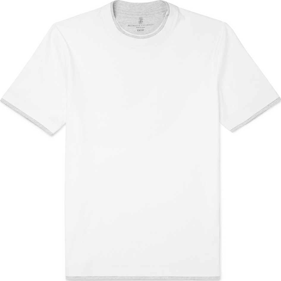 Brunello Cucinelli Slim-Fit Layered Cotton-Jersey T-Shirt