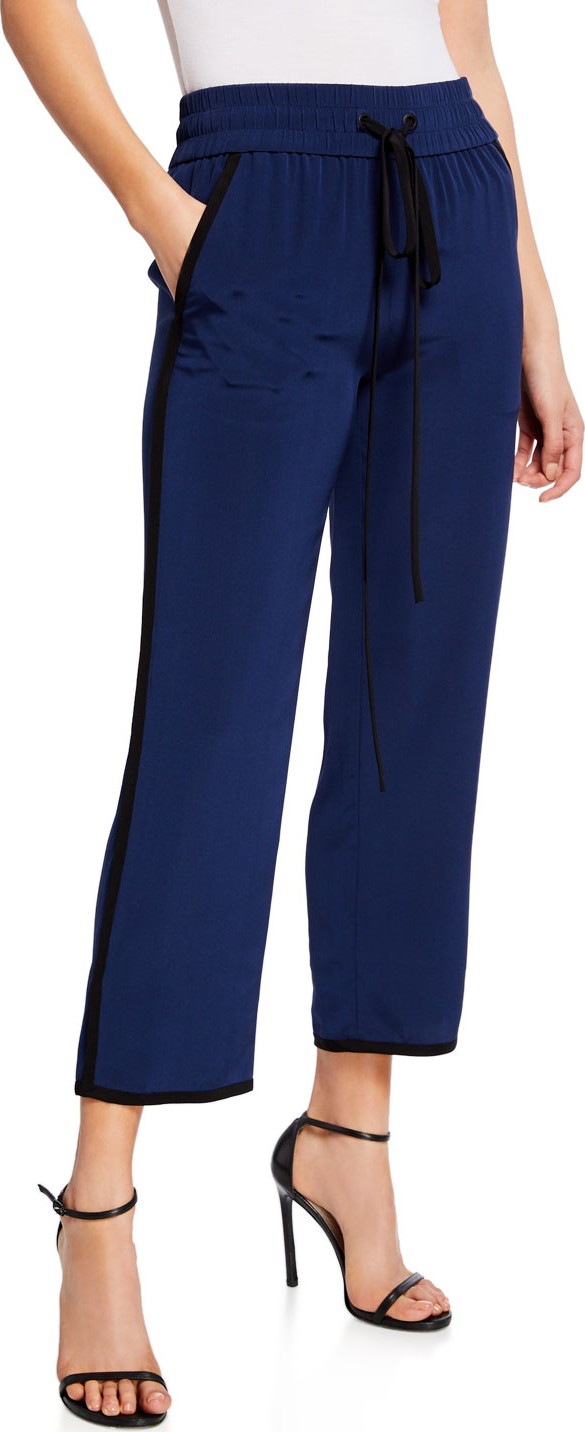 DIANE von FURSTENBERG Lulu Cropped Pull-On Silk Pants